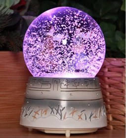 Resim Kış Masalı Gri Sevgili Kar Küresi Otomatik Müzikli & Işıklı (orta Boy) KuşkarNM872 
