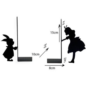 Resim Metal Kitap Tutucu Alice Harikalar Diyarında Figürlü Kitap Desteğ 