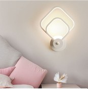 Resim İç İçe Kare Plafonyer Beyaz Işık Ultra Power Avize Aplik Avizei 