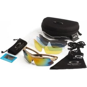 Resim Oakley Polarize 5 Lensli Taktikal Gözlük / Tactical Gözlük / Bisiklet Gözlüğü 