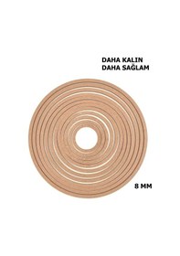Resim 12'li Ham Mdf, 8mm Kalınlık, 30 Cm Kasnak, Boyanabilir Vidasız Kasnak, Makrome Halkası, Düş Kapanı 