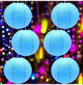 Resim Vıp Kalite 2 Adet Mavi Çin Feneri Mavi Japon Feneri Mavi Kağıt Fener Mavi Parti Kır Düğünü Feneri 