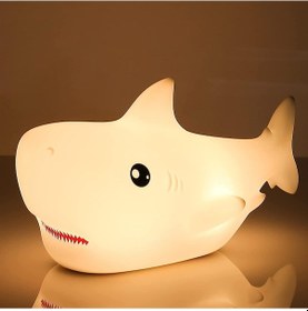 Resim Gece Lambası - Köpekbalığı Gece Lambası Hayvan Lambası 7 Renk Değiştiren Lamba Sevimli Çocuk Gece Lambası Usb Şarjlı Sevimli Lamba Çocuk Odası Köpekbalığı Diğer 