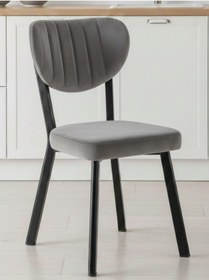 Resim Mia Mutfak Sandalyesi Yemek Odası Bahçe Balkon Otel Restoran Kafe Sandalyesi - 1 Adet Gri Gri 
