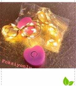 Resim OMZ 2 Metre Fonksiyonlu Kalpli Mini Pil Kutulu Peri Led Piller Dahil Kız Cocuk Erkek Cocuk Oyuncak Egit 