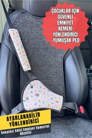 Resim YHH Kids RestiGo Çocuklar İçin Emniyet Kemeri Rahatlatıcı Set | Yumuşak Omuz Pedi + Ayarlı Kemer Düzenleyici 