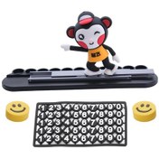 Resim Araç İçi Numaratörlü Kayan Siyah Karikatür Figürü Komik Torpido Aksesuarı 