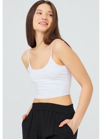 Resim Cottonhill Ayarlanabilir İnce Askılı Lazer Kesim Crop Büstiyer 5'li Paket Renkli-3 