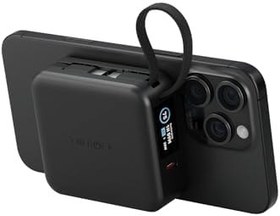Resim m.tk moveteck Energea MagPac 10.000 mAh, 20W Type-C, Kablosuz Şarj, MagSafe Uyumlu Powerbank, Siyah 