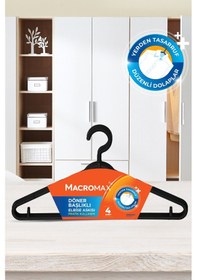 Resim Döner Başlıklı Elbise Askısı 4'lü Paket , Çok Amaçlı Askı İpi Ve 