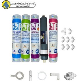 Resim Pemax Water Solutions Kapalı Kasa Su Arıtma Cihazlarına Uygun Sertifikalı 5'li Platinium Mebran12" Tatlandırıcı Set 