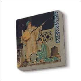 Resim İki Müzisyen Kız Osman Hamdi Bey, 1880 Baskılı Taş Magnet 5x5 