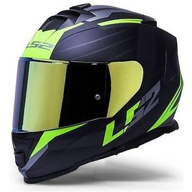 Resim Ls2 Storm 2 Nerve Neon Sarı Kapalı Motosiklet Kaskı Gold Camlı Siyah - Neon 