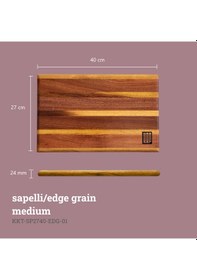 Resim Kaf Ahşap Sapelli Edge Grain Kesme Tahtası Medium 