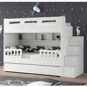 Resim Buket Mdf Çelik Profilli Yavrulu Ranza Beyaz M1 90 X 190 CM 