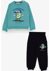 Resim Breeze Erkek Çocuk Eşofman Takımı Baskılı 1-4 Yaş, Mint Yeşili Mint Yeşili 