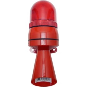 Resim Mesan Xenon Çakar 50 Ses Borulu Siren Ms 5812 Kırmızı 12-24VDC 