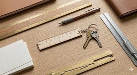 Resim Cetvel Şeklinde Anahtarlık, Ahşap Görünümlü Ölçü Cetveli Tasarım, Metal Halka ile 