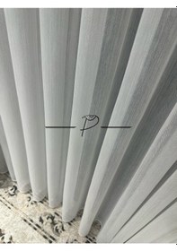 Resim Tül Perde Simli Balık Sırtı Desen Ultra Dökümlü Etek Kurşun Sarımlı Çok Renkli 