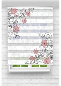 Resim Perdecizade Enxboy Kırmızı Sarmaşık Dijital Baskılı Zebra Perde-cocuk Odası-stor Perde Renkli 