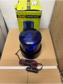 Resim AYFAR Trafik döner lamba Mıknatıslı Mavi 24 volt çakmaklıklı 