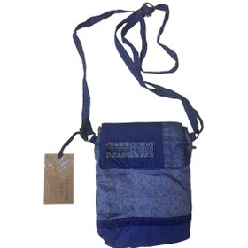 Resim Vintage Renkli Etnik Salaş Tek Bölmeli Günlük Kadın Kol Omuz Çapraz Telefon Çantası 14 Cm X 17 Cm Açık Mavi 