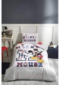 Resim Özdilek Mickey Mouse College Tek Kişilik Disney Lisanslı Lastikli Fitted Çarşaf Çocuk Nevresim Takım 