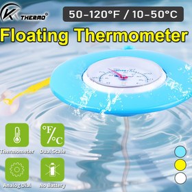 Resim 1 Adet KT THERMO Analog Yüzme Havuz Termometresi - Pil Gerektirmeyen Kolay Okunabilir Fahrenheit/Celsius Kadranı, ABS Şamandıra & Emiş Kupası/İpi ile Paslanmaz Çelik Prob, Havuzlar, Spa'lar, Sıcak Küvetler, Bahçe Göletleri için, Havuz Termometresinin Yüzeni, Spa Sıcaklık İzleme, Net Kadran Tasarımı, Sağlam Yapı 