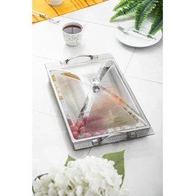 Resim CetKing Akrilik Barok Füme 6 Bölmeli Tek Kapaklı Büyük Kahvaltılık 