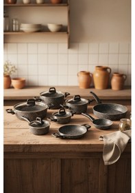 Resim Bernardo Anita 13 Parça Tencere Seti Gri Gri 