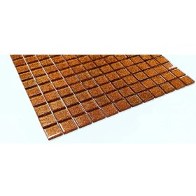 Resim MozaiKristaL Mutfak Tezgah Arası ve Iç Dekorasyonda Tüm Yüzeyler Için Bronz Kristal Cam Mozaik. Cam Ölçüsü: 23X23X4 Mm. File Ölçüsü: 30X30CM. ( 1 Kutu = 11 File Karo = 1 m2 fiyatıdır ) 
