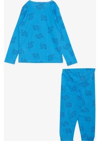 Resim Macawi Breeze Erkek Çocuk Pijama Takımı Kaplumbağa Desenli 1.5-5 Yaş, Mavi-mavi Mavi 