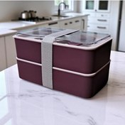 Resim Atak Ev & Yaşam Dikdörtgen 2 Katlı Beslenme Kabı - Saklama Kabı - Lunch Box 