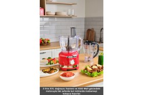 Resim Retro Tasarımlı 1000W Çok Fonksiyonlu Mutfak Robotu, Şık ve Güçlü Performans Sağlar 