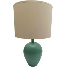 Resim Minimal Polyester Abajur Turkuaz Gold 