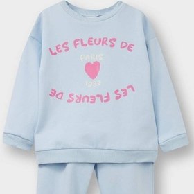 Resim Defacto Kız Bebek 2li Takım Baskılı İçi Yumuşak Tüylü Sweatshirt Eşofman Altı F0548a525wnbe343 Mavi 