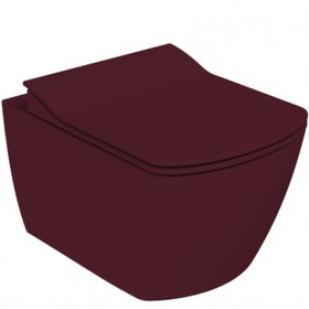 Resim Elegant Rim-Off Duroplast Yavaş Kapanan Klozet Kapaklı Mat Berry Set 