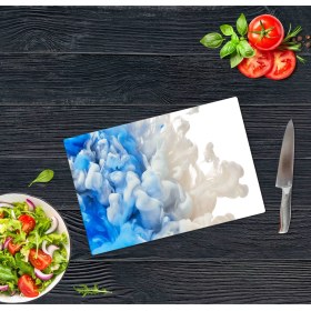 Resim Sabanbaba 20x30cm - Mavi Duman - Cam Kesme Tahtası 
