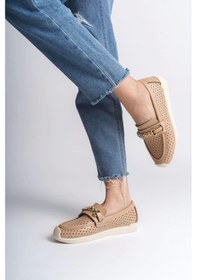 Resim Lıly Bağcıksız Ortopedik Rahat Taban Kalp Desenli Kadın Babet Ayakkabı Kt - Ten Ten 