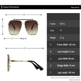 Resim Moda Klasik Stil Degrade Güneş Gözlüğü Havalı Erkek Vintage Tasarım Güneş Gözlüğü Oculos De Sol C1 Altın Kahverengi C 