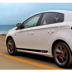 Resim MLH STORE Fiat Bravo Yan Kapı Şerit Sticker Etiket Modeli 