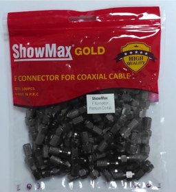 Resim Showmax Gold Premıum Contalı Black F Konnektör 50 adet 