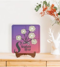 Resim Bk Gift Kişiye Özel Isimli Kadınlar Günü Tasarımlı Ahşap Standlı Puzzle Çerçeve-15 