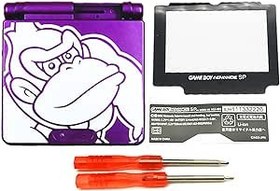 Resim Sunvalley GBASP Özel Muhafaza Kılıf Tam Set Mor Renk Değiştirme, Gameboy Advance GBA SP El Konsolu, King Kong Edition Kendin Yap Ekstra Muhafaza + Ayna/Düğmeler/Vidalar/Aletler için 