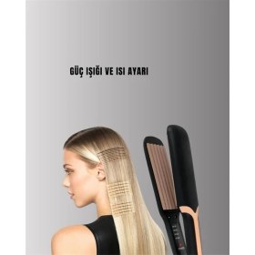 Resim Elif Asya Ceyiz Tekstil DP-134 Saç Tost Makinesi 220°C Isı Ayarlı, 360° Dönebilen Kablo 