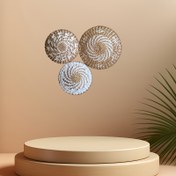 Resim 3'lü El Yapımı Beyaz ve Bej Hasır Duvar Dekoru Seti - Bohem Tarzı El Örgülü Yuvarlak Willow ve Rattan Asılı Sanat, Oturma Odası, Yatak Odası, Mutfak için Kolay Kurulum, Güce Gerek Yok, Dekoratif Duvar Asılısı | Rustik Ev Dekoru | El Yapımı Dekor, Duvar Dekoru 