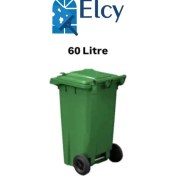 Resim Elcy 60 Lt Plastik Çöp Konteyneri Yeşil -Isıya Karşı Dayanıklı 