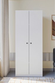 Resim Biricik 2 Kapaklı Elbise Dolabı Beyaz 