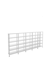 Resim 6 Katlı 5'li Galvaniz Çelik Raf - Depo, Arşiv, Kiler, Dosya, Market Rafı 43x60 Cm-200 Cm-0.70 Mm 