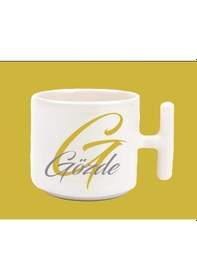 Resim Kişiye Özel G Harfli Ve İsimli Gold Gri T Kulplu Baskılı Kupa Bardak 